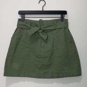 Cute Olive Green Canvas Skirt